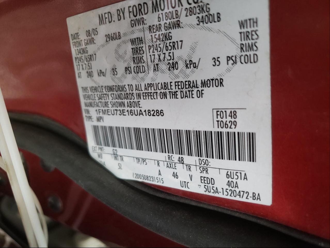 صورة رقم 10 من المزاد - 2006 FORD EXPLORER X مع VIN 1FMEU73E16UA18286