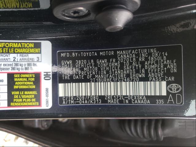 Photo 10 from auction – 2015 TOYOTA COROLLA L with VIN 2T1BURHE1FC246720