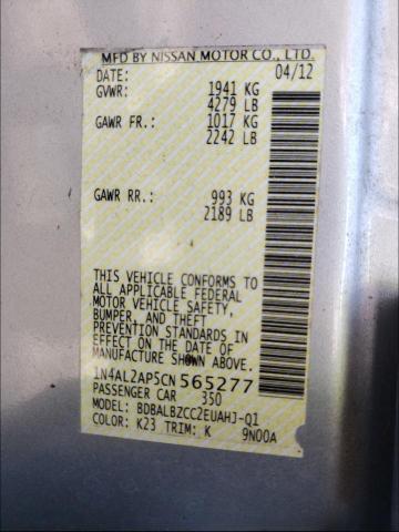 Photo 10 from auction – 2012 NISSAN ALTIMA BAS with VIN 1N4AL2AP5CN565277