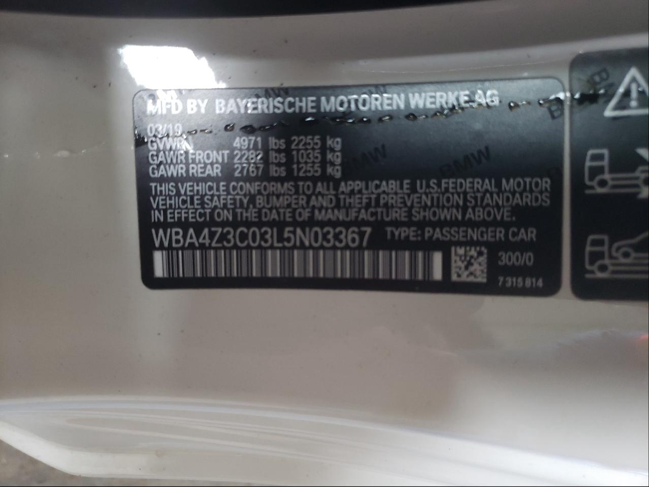 Photo 10 from auction – 2020 BMW 430XI with VIN WBA4Z3C03L5N03367