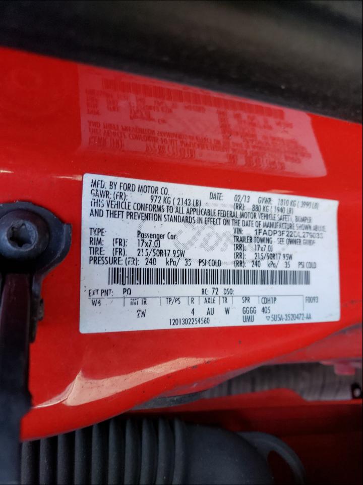 Photo 10 from auction – 2013 FORD FOCUS SE with VIN 1FADP3F22DL279033