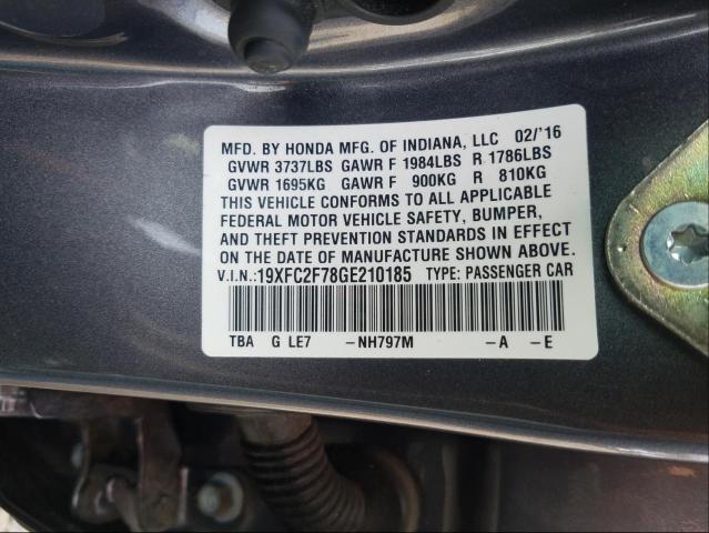 Photo 10 from auction – 2016 HONDA CIVIC EX with VIN 19XFC2F78GE210185