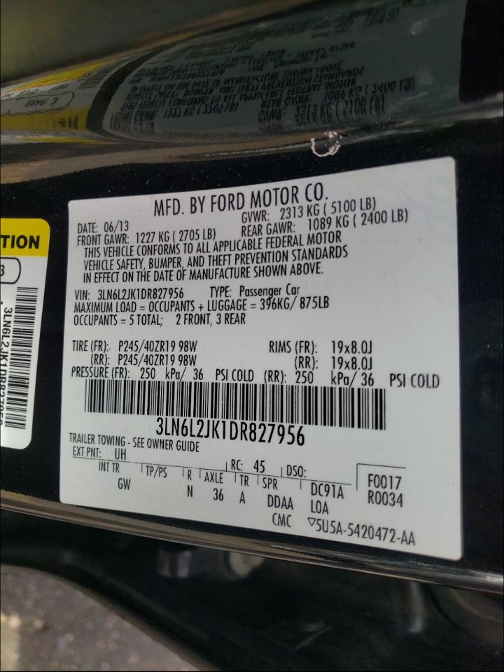Photo 10 from auction – 2013 LINCOLN MKZ with VIN 3LN6L2JK1DR827956