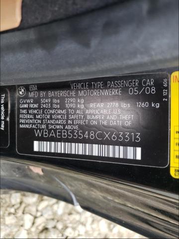 Photo 10 from auction – 2008 BMW 650 I with VIN WBAEB53548CX63313