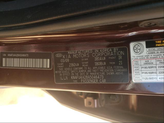 Photo 10 from auction – 2010 KIA FORTE EX with VIN KNAFU4A28A5046473