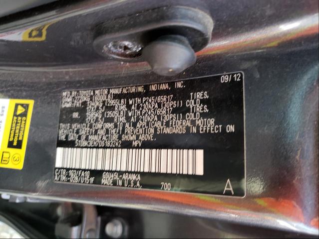Photo 10 from auction – 2013 TOYOTA HIGHLANDER with VIN 5TDBK3EH7DS183242