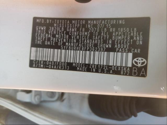 Photo 10 from auction – 2015 TOYOTA COROLLA L with VIN 5YFBURHE8FP362397