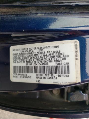 Photo 10 from auction – 2001 TOYOTA COROLLA CE with VIN 2T1BR12E41C461660