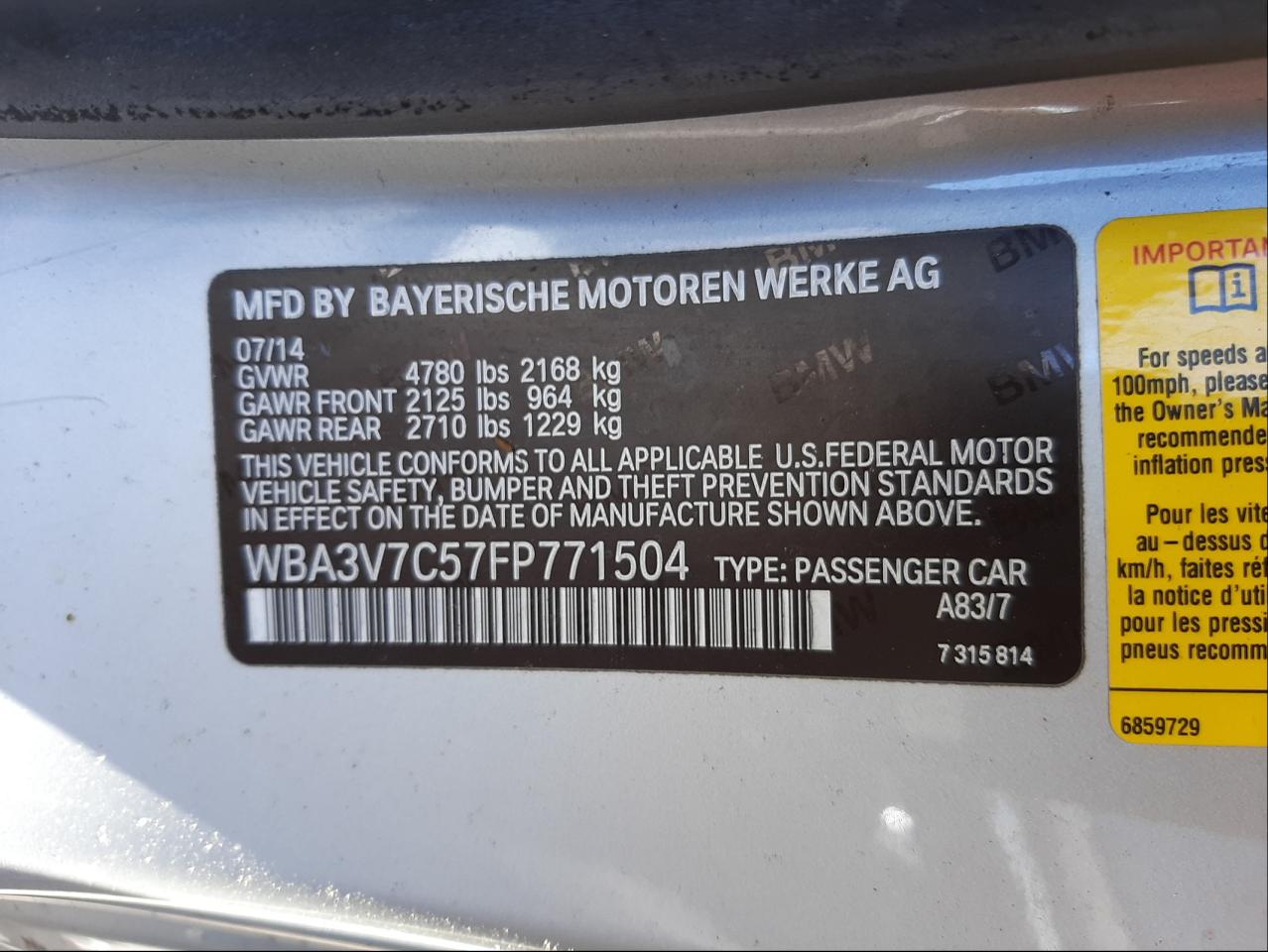 Photo 10 from auction – 2015 BMW 428 I SULE with VIN WBA3V7C57FP771504