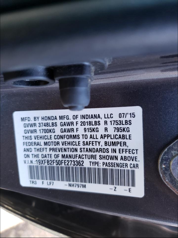 Photo 10 from auction – 2015 HONDA CIVIC LX with VIN 19XFB2F50FE273362