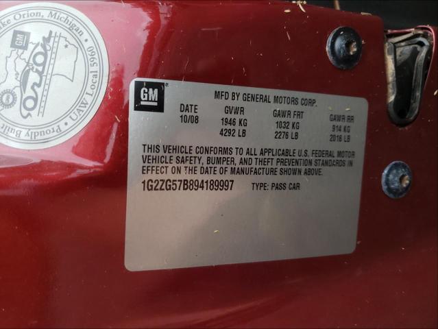 Photo 10 from auction – 2009 PONTIAC G6 with VIN 1G2ZG57B894189997