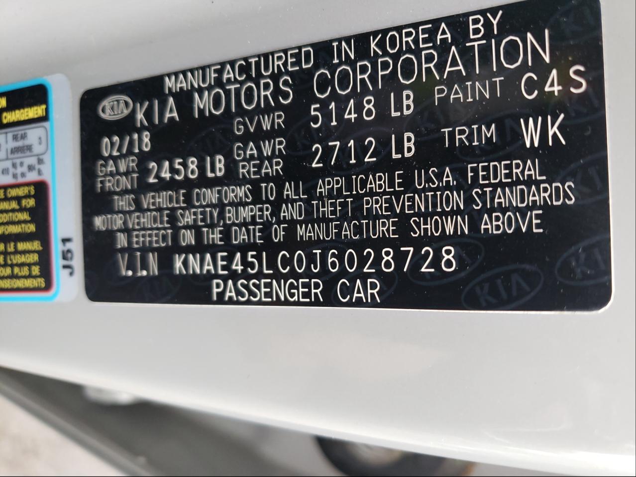 Photo 10 from auction – 2018 KIA STINGER GT with VIN KNAE45LC0J6028728