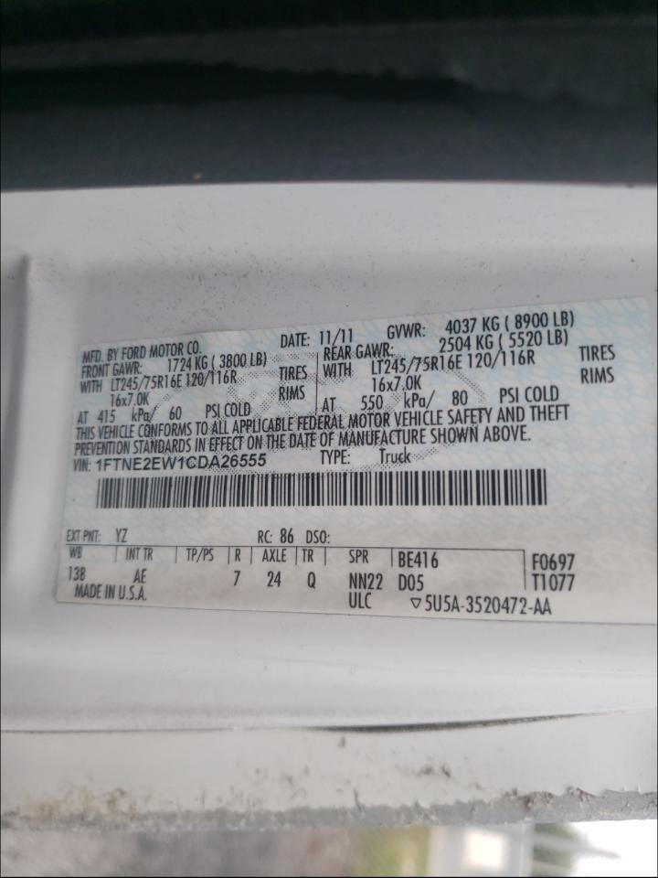 Photo 10 from auction – 2012 FORD ECONOLINE with VIN 1FTNE2EW1CDA26555