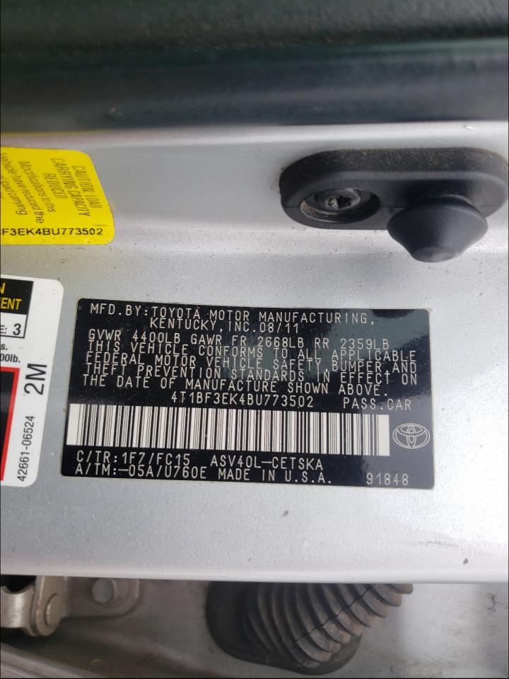 Фото 10 с аукциона – 2011 TOYOTA CAMRY BASE с VIN 4T1BF3EK4BU773502