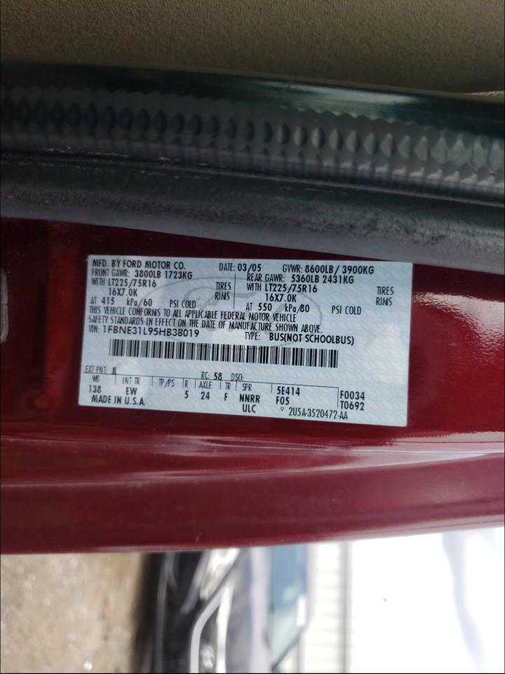 Photo 10 from auction – 2005 FORD ECONOLINE with VIN 1FBNE31L95HB38019