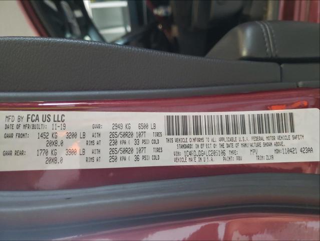 Photo 10 from auction – 2020 DODGE DURANGO GT with VIN 1C4RDJDG4LC205106