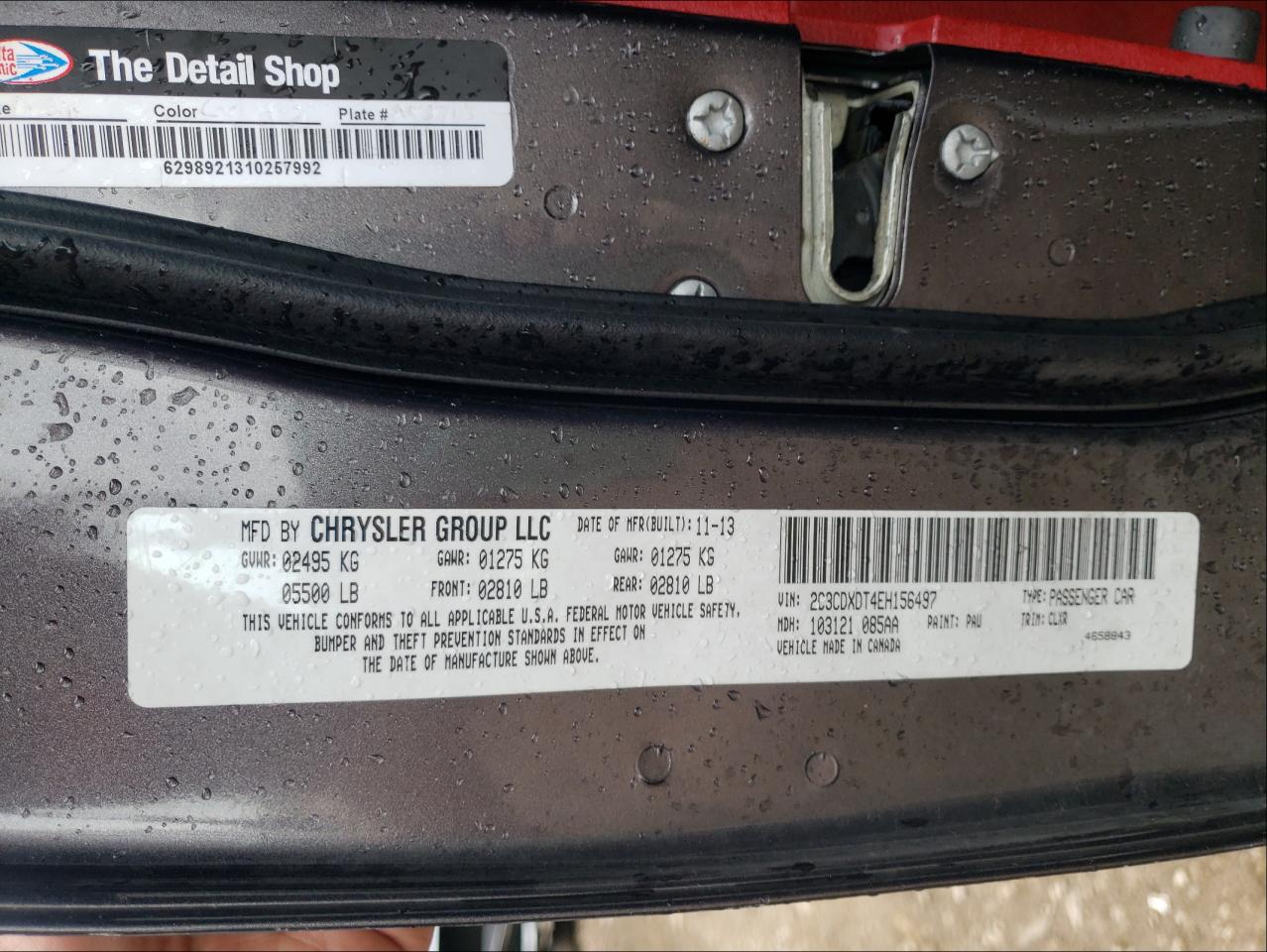 Photo 10 from auction – 2014 DODGE CHARGER R/ with VIN 2C3CDXDT4EH156497