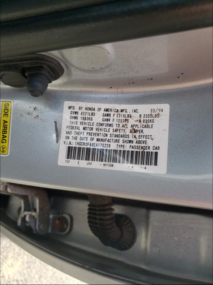 Photo 10 from auction – 2014 HONDA ACCORD EXL with VIN 1HGCR2F89EA170226