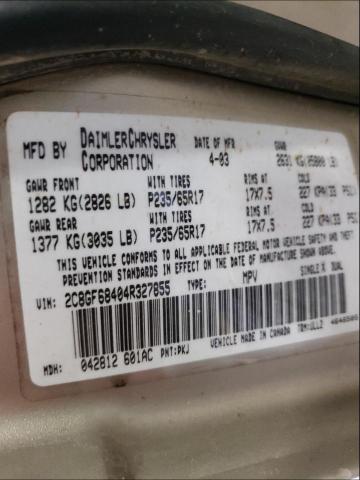 Photo 10 from auction – 2004 CHRYSLER PACIFICA with VIN 2C8GF68404R327855