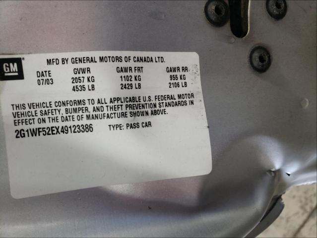Photo 10 from auction – 2004 CHEVROLET IMPALA with VIN 2G1WF52EX49123386