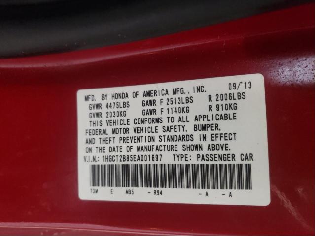 Photo 10 from auction – 2014 HONDA ACCORD EXL with VIN 1HGCT2B85EA001697