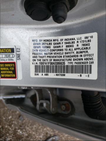 Photo 10 from auction – 2010 HONDA CIVIC LX with VIN 19XFA1F58AE086635