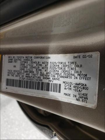 Photo 10 from auction – 2002 LEXUS RX 300 with VIN JTJGF10U620134386