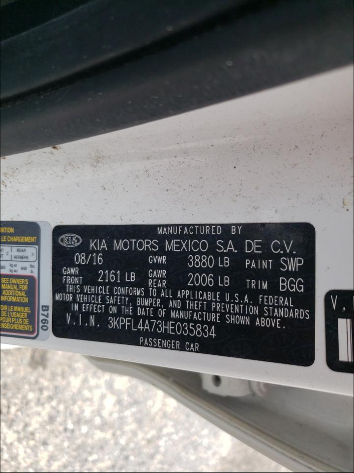 Photo 10 from auction – 2017 KIA FORTE LX with VIN 3KPFL4A73HE035834