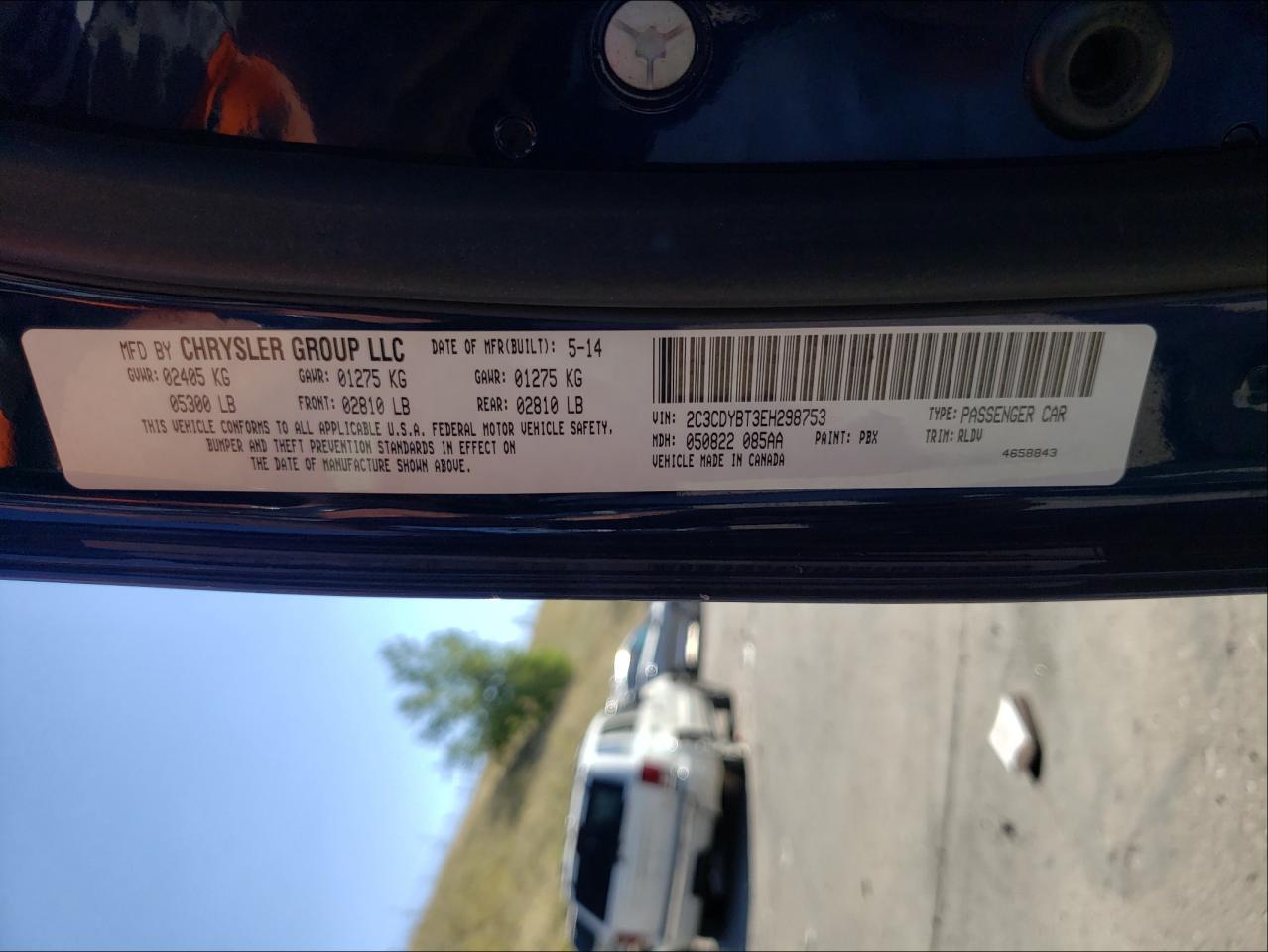 Photo 10 from auction – 2014 DODGE CHALLENGER with VIN 2C3CDYBT3EH298753
