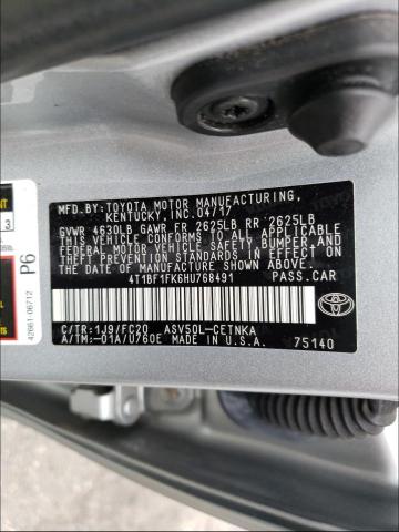 Photo 10 from auction – 2017 TOYOTA CAMRY with VIN 4T1BF1FK6HU768491