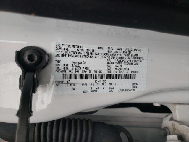 Photo 10 from auction – 2016 FORD FOCUS SE with VIN 1FADP3F26GL403194