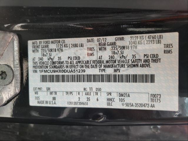 Photo 10 from auction – 2013 FORD ESCAPE SEL with VIN 1FMCU9HX0DUA51239