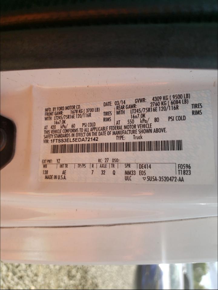 Photo 10 from auction – 2014 FORD ECONOLINE with VIN 1FTSS3EL5EDA72142