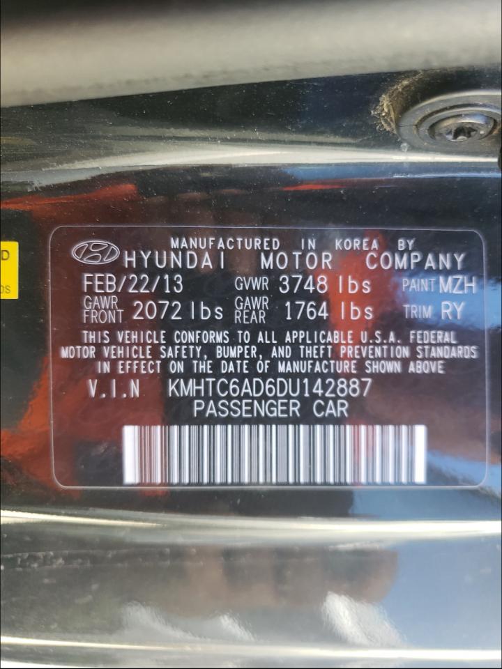 Photo 10 from auction – 2013 HYUNDAI VELOSTER with VIN KMHTC6AD6DU142887