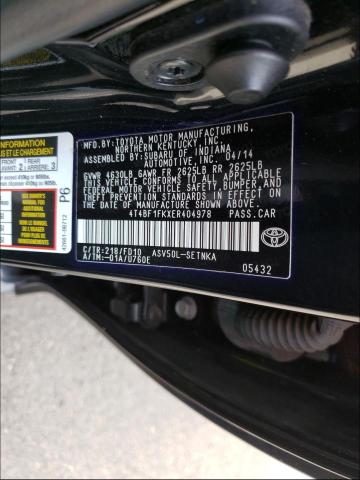 Photo 10 from auction – 2014 TOYOTA CAMRY L with VIN 4T4BF1FKXER404978