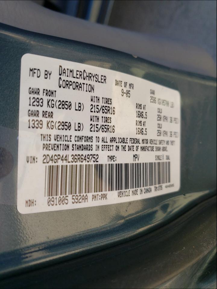 Photo 10 from auction – 2006 DODGE GRAND CARA with VIN 2D4GP44L36R649752