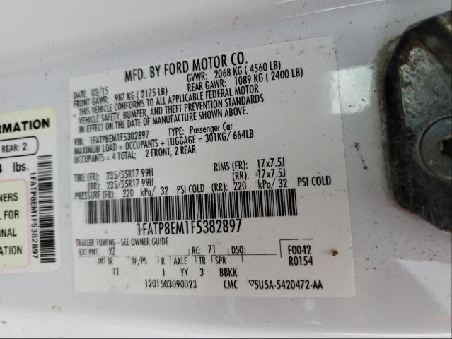 Photo 10 from auction – 2015 FORD MUSTANG with VIN 1FATP8EM1F5382897