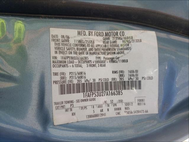 Photo 10 from auction – 2007 FORD TAURUS SE with VIN 1FAFP53U27A166385