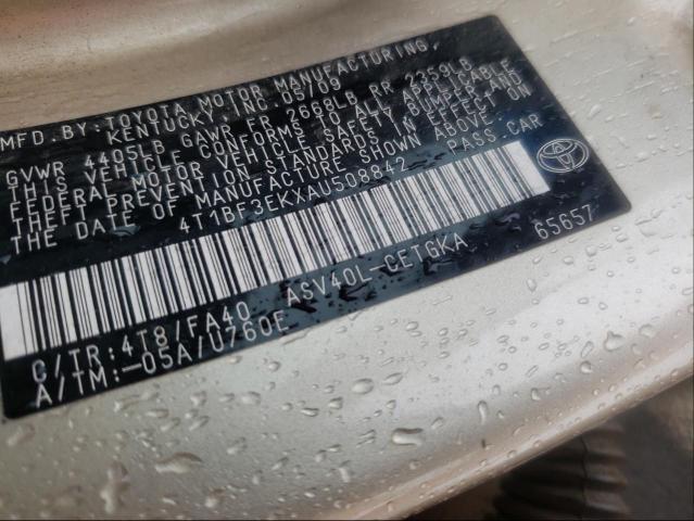 Photo 10 from auction – 2010 TOYOTA CAMRY BASE with VIN 4T1BF3EKXAU508842