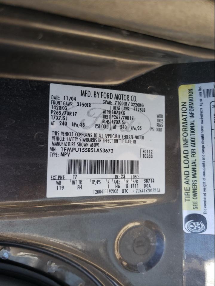 Photo 10 from auction – 2005 FORD EXPEDITION with VIN 1FMPU15585LA53673