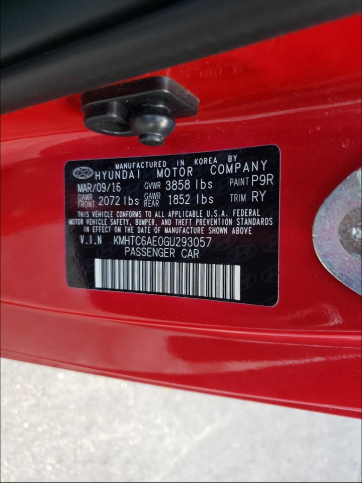 Photo 10 from auction – 2016 HYUNDAI VELOSTER T with VIN KMHTC6AE0GU293057