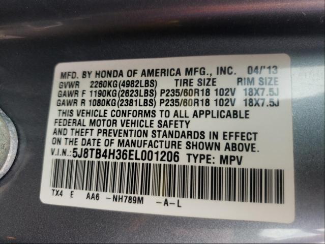 Photo 10 from auction – 2014 ACURA RDX with VIN 5J8TB4H36EL001206