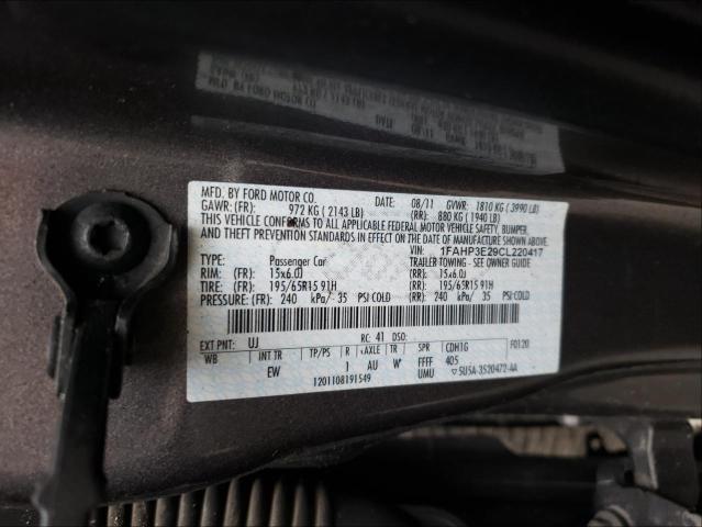 Photo 10 from auction – 2012 FORD FOCUS S with VIN 1FAHP3E29CL220417