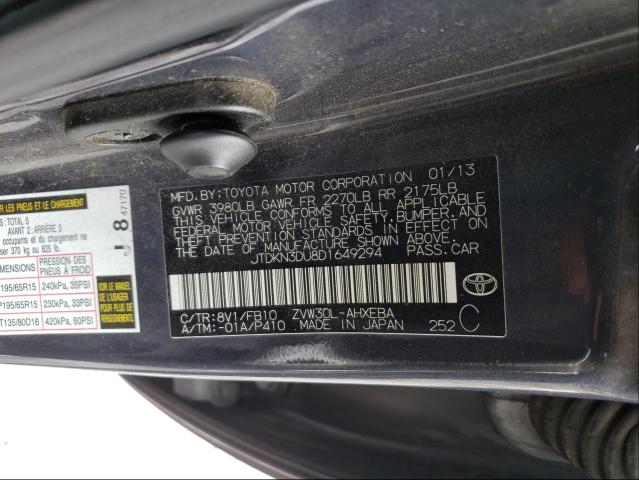 Photo 10 from auction – 2013 TOYOTA PRIUS with VIN JTDKN3DU8D1649294