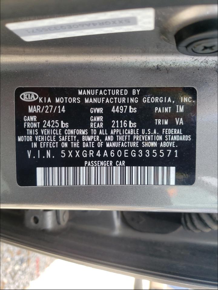Photo 10 from auction – 2014 KIA OPTIMA SX with VIN 5XXGR4A60EG335571
