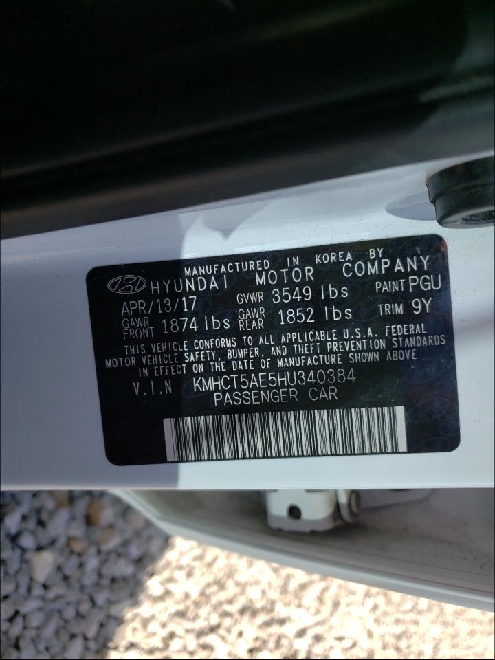 Photo 10 from auction – 2017 HYUNDAI ACCENT SE with VIN KMHCT5AE5HU340384