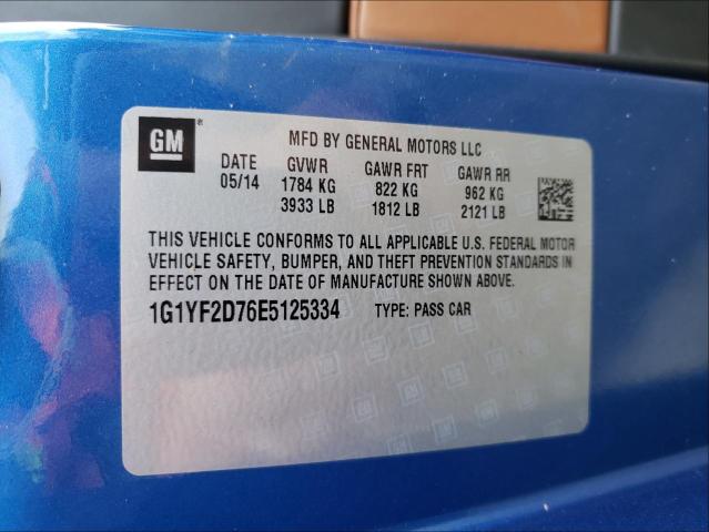 Photo 10 from auction – 2014 CHEVROLET CORVETTE S with VIN 1G1YF2D76E5125334