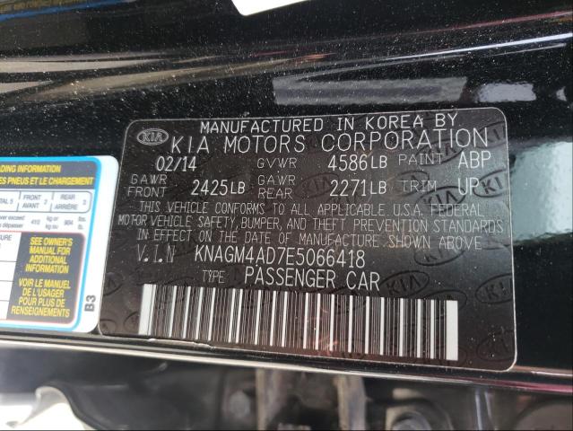 Photo 10 from auction – 2014 KIA OPTIMA HYB with VIN KNAGM4AD7E5066418