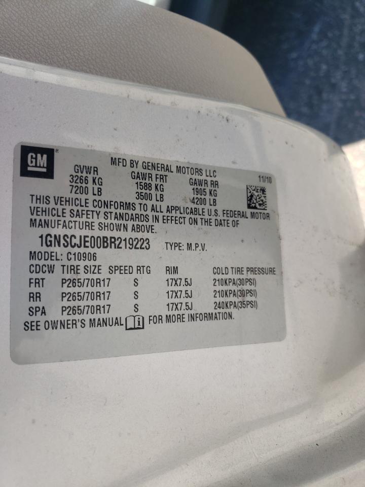 Photo 10 from auction – 2011 CHEVROLET SUBURBAN C with VIN 1GNSCJE00BR219223