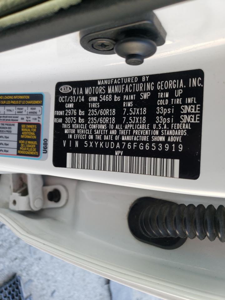 Photo 10 from auction – 2015 KIA SORENTO EX with VIN 5XYKUDA76FG653919